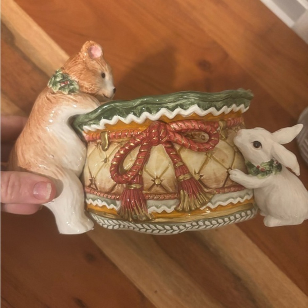 NEW Fitz and Floyd Classics Ceramic Bowl Classic Holiday Santa